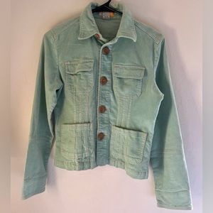 Tulle Corduroy button up jacket